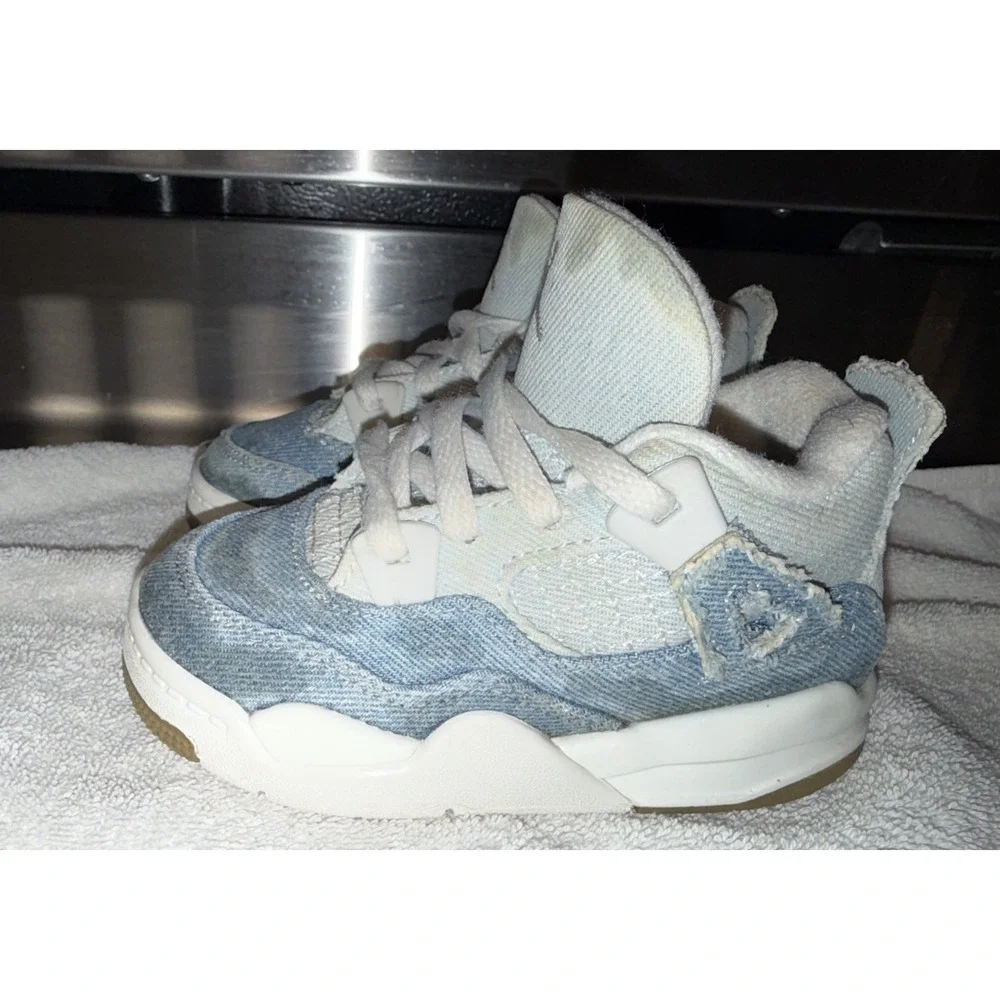 Nike Air Jordan‎ 4 Denim Toddler Size 8C Retro TEX (TD) Sneakers